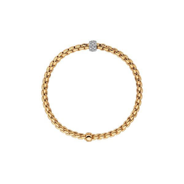 Eka Tiny Flex It Yellow Gold & Diamond Rondel Bracelet